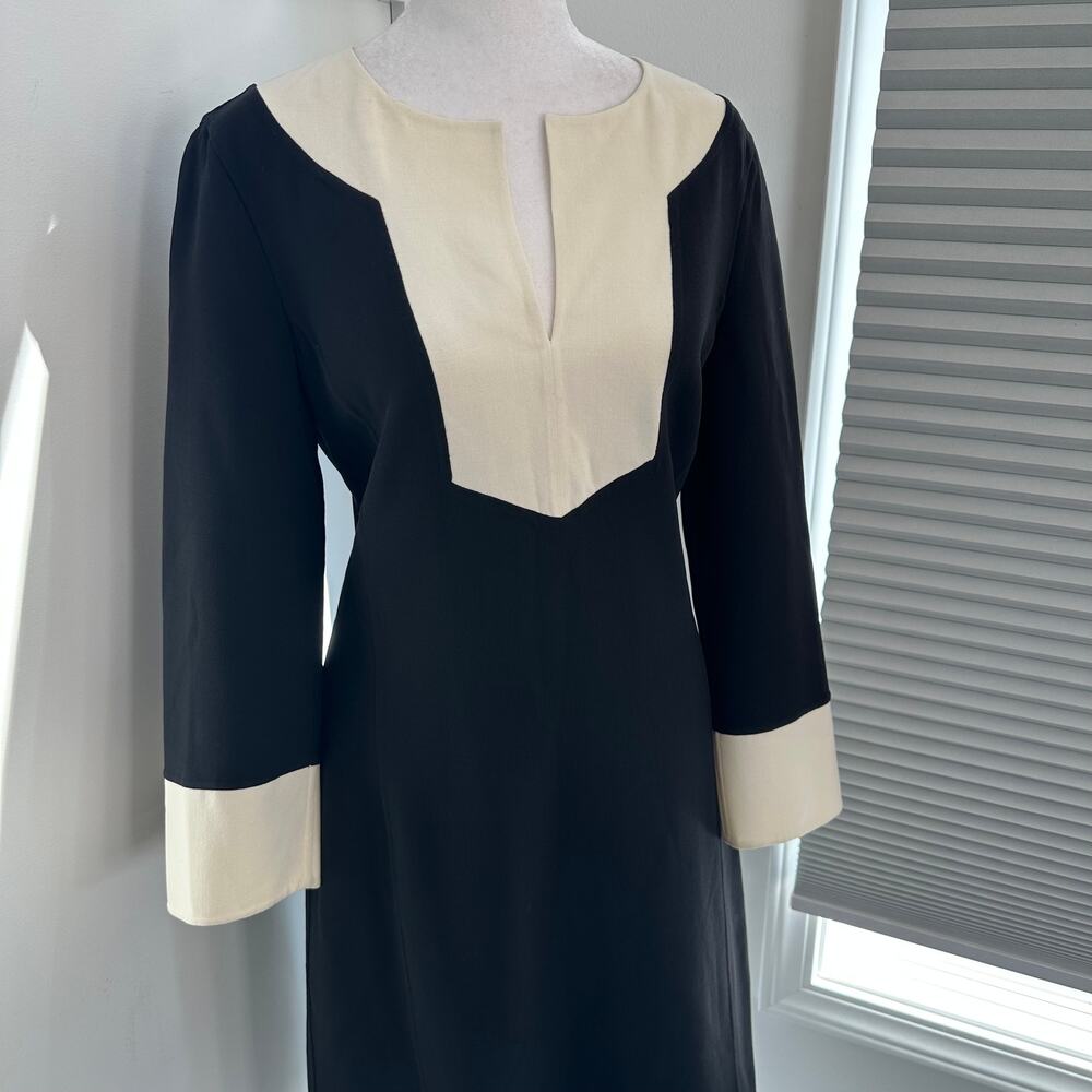 Michael Kors Collection Virgin Wool Black Dress Size 6 Knee Long Sleeve Italy - Picture 4 of 8